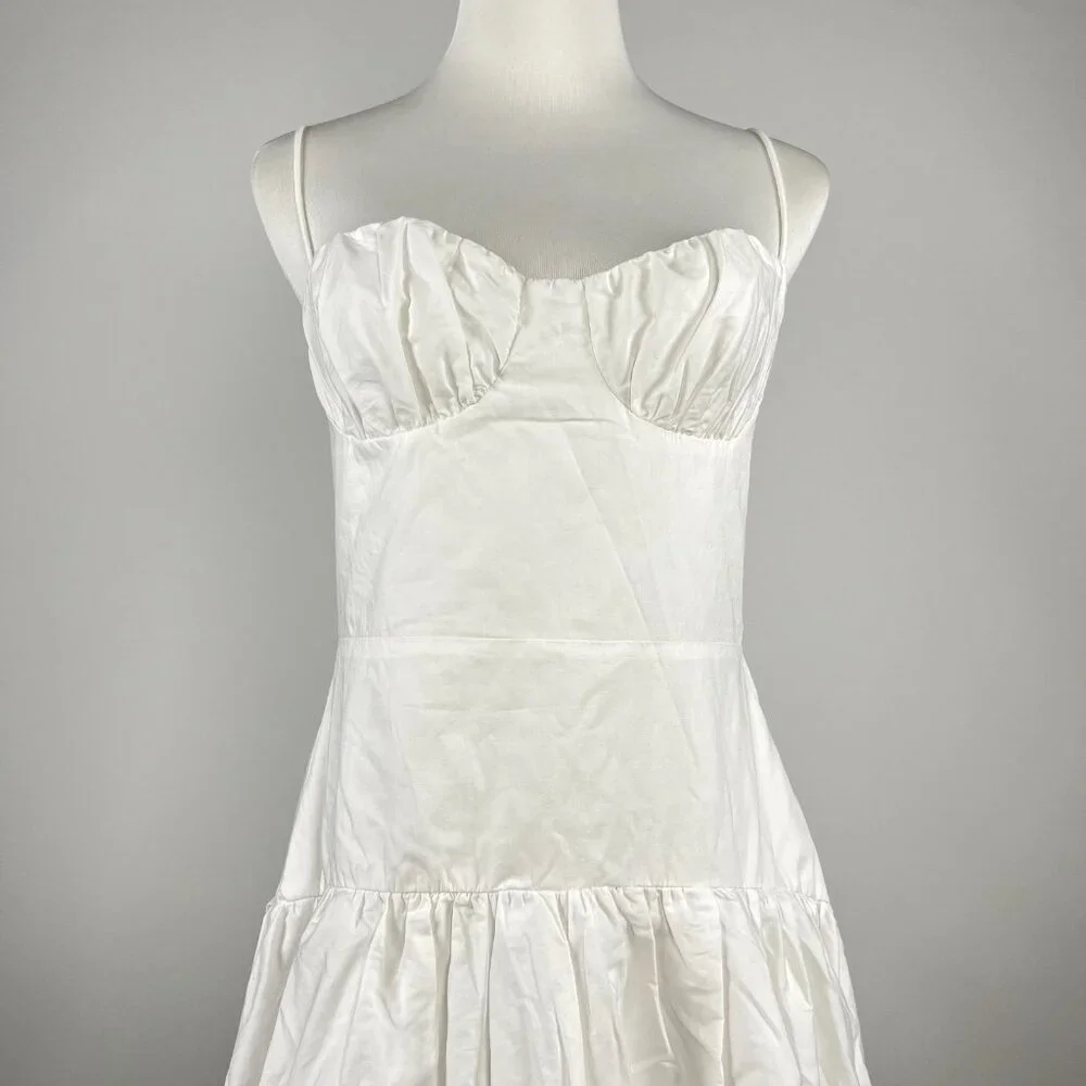 NWOT Farm Rio White Bubble Midi Dress Size M 100% Cotton - Picture 3 of 10